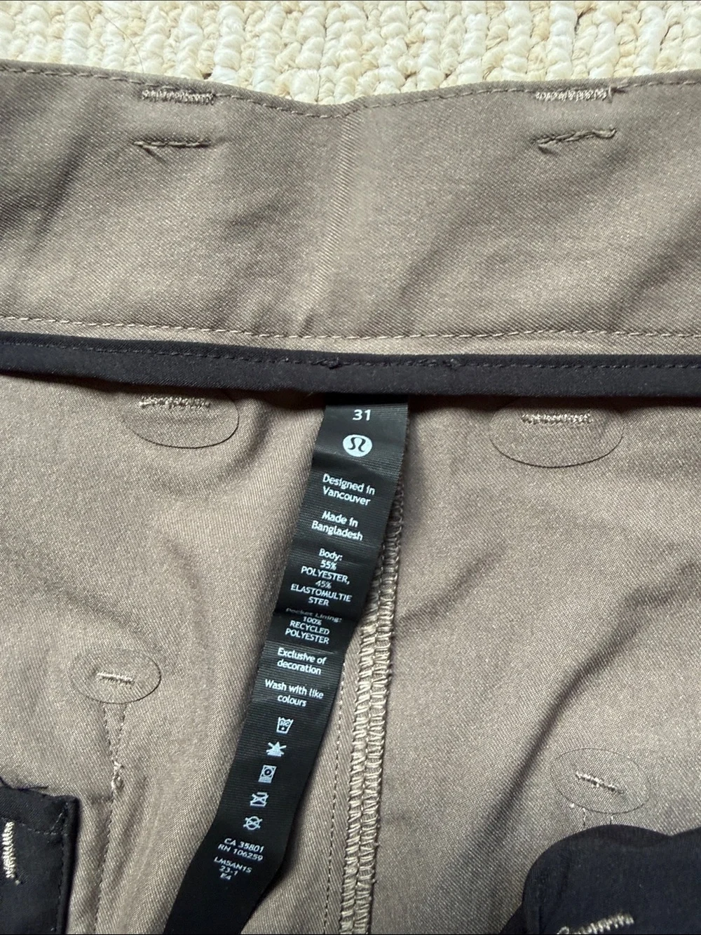 lululemon athletica Men's Olive-Brown Straight Leg Chinos